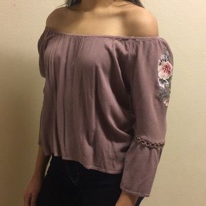 Charlotte Russe Lilac Off the Shoulder Blouse